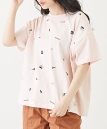CUBE SUGAR（キューブシュガー）の「OE天竺カットソー総柄刺繍Tシャツ（Tシャツ/カットソー）」
