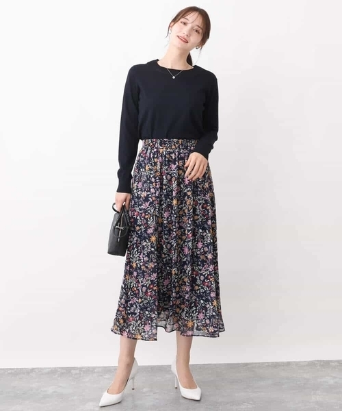 MK MICHEL KLEIN(エムケーミッシェルクラン)の「シアーネック切替えニット/洗える(ニット/セーター・レディース・ミント/ライム/ネイビー/グレイッシュベージュ・38)」の16枚目の写真