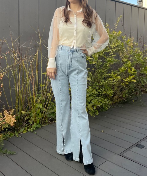 one way(ワンウェイ)の「パールまみれチュールシアーブラウス(シャツ/ブラウス・レディース・ホワイト/ブラック/ピンク・FREE)」の8枚目の写真