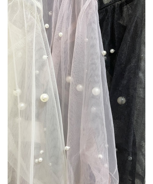 one way(ワンウェイ)の「パールまみれチュールシアーブラウス(シャツ/ブラウス・レディース・ホワイト/ブラック/ピンク・FREE)」の12枚目の写真