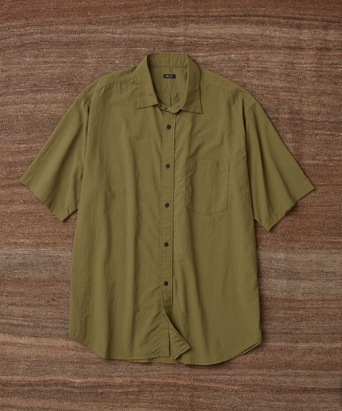 WILD LIFE TAILOR Adam et Rope'(ワイルドテーラーアダムエロペ )の「【WILD LIFE TAILOR】ワッシャーナイロン タスラン ショートスリーブ レギュラーカラーシャツ / 弱撥水 / UVカット / 接触冷感 / 透湿(シャツ/ブラウス・メンズ・ネイビー/オリーブ/チャコールグレー・L/M)」の10枚目の写真