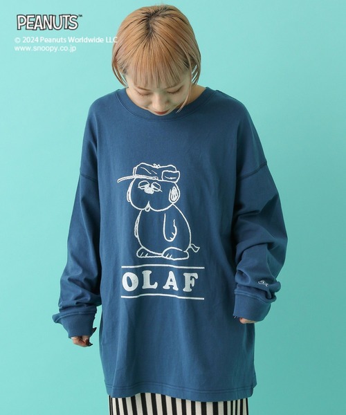 LEPSIM（レプシィム）の「【PEANUTS】プリントロンT　101898（Tシャツ/カットソー・レディース・ブルー/チャコールグレー/グレー/ホワイト・FREE）」の5枚目の写真