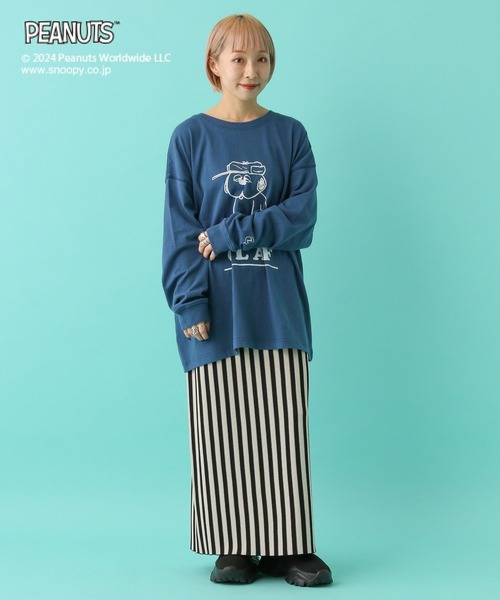 LEPSIM（レプシィム）の「【PEANUTS】プリントロンT　101898（Tシャツ/カットソー・レディース・ブルー/チャコールグレー/グレー/ホワイト・FREE）」の18枚目の写真