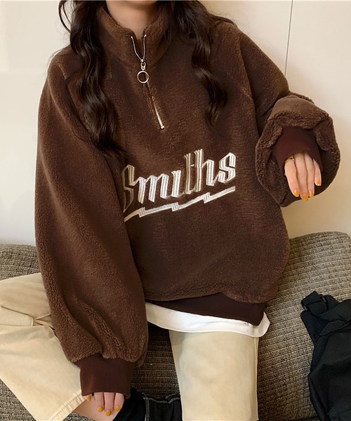 NinaetLina（ニナエリナ）の「フリーススタンドジップ（その他トップス・レディース・ブラウン/ブルー/ブラック・L/XL/M）」の3枚目の写真