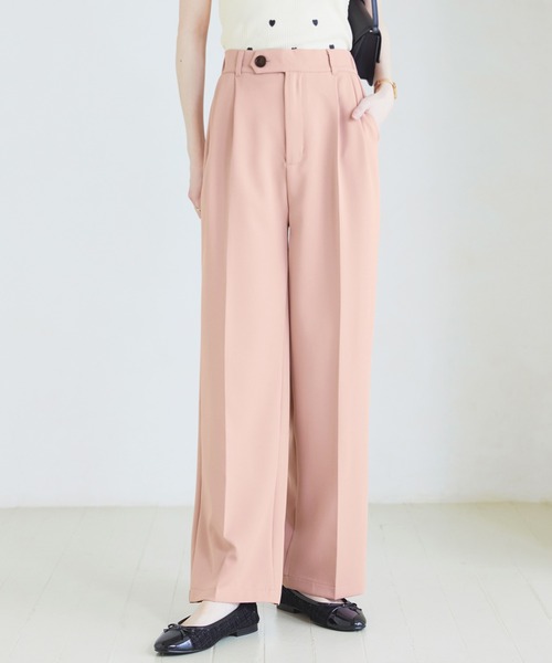 CHAN ME（チャンミ）の「ツータックワイドスラックス（スラックス・レディース・グレー/ピンク/カーキ/ブラック・X-LARGE/LARGE/MEDIUM/SMALL）」の4枚目の写真