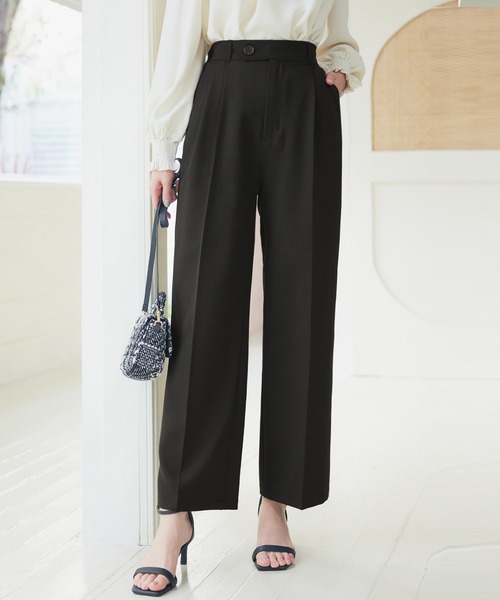 CHAN ME（チャンミ）の「ツータックワイドスラックス（スラックス・レディース・グレー/ピンク/カーキ/ブラック・X-LARGE/LARGE/MEDIUM/SMALL）」の2枚目の写真