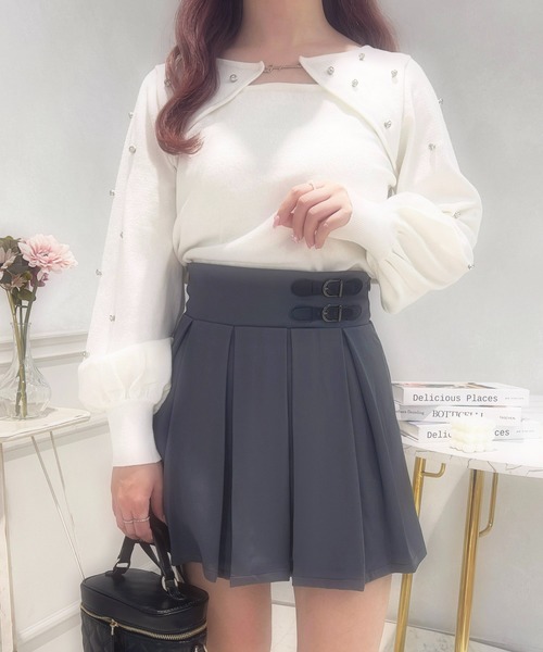 apres jour（アプレジュール）の「フロントオープンビジューニット【ZOZOTOWN限定アイテム】（ニット/セーター・レディース・ピンク/アイボリー/ラベンダー・X-LARGE/フリー）」の7枚目の写真