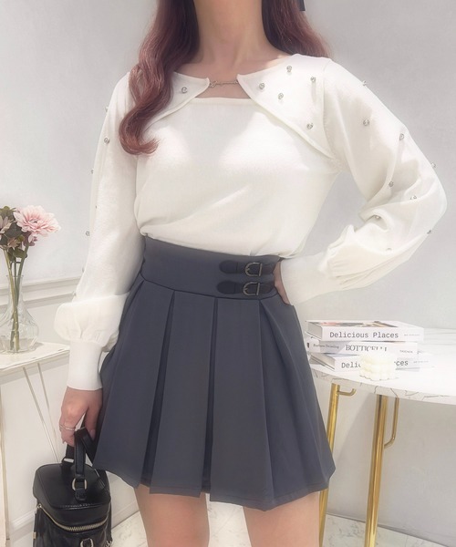 apres jour（アプレジュール）の「フロントオープンビジューニット【ZOZOTOWN限定アイテム】（ニット/セーター・レディース・ピンク/アイボリー/ラベンダー・X-LARGE/フリー）」の9枚目の写真