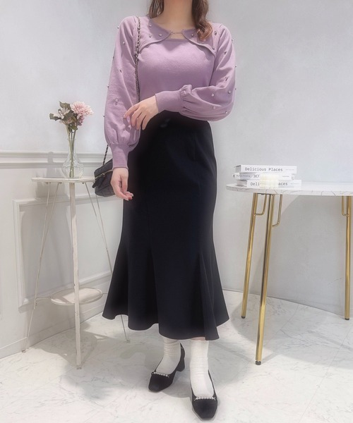 apres jour（アプレジュール）の「フロントオープンビジューニット【ZOZOTOWN限定アイテム】（ニット/セーター・レディース・ピンク/アイボリー/ラベンダー・X-LARGE/フリー）」の18枚目の写真