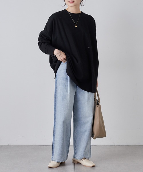 PUAL CE CIN（ピュアルセシン）の「万能レイヤードカットソー（Tシャツ/カットソー・レディース・オフホワイト/ブラック系その他/ブラック・FREE）」の20枚目の写真