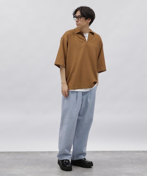 LAKOLE(ラコレ)の「加工デニムパンツ / 991908(デニムパンツ・メンズ・サックスブルー/カーキ/ライトブルー・MEDIUM/LARGE)」の11枚目の写真