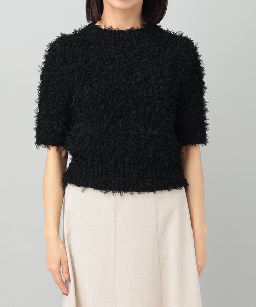 A part by（アパートバイ）の「テープフェザープルオーバー_半袖（ニット/セーター・レディース・ブラック/アイボリー・FREE）」の11枚目の写真