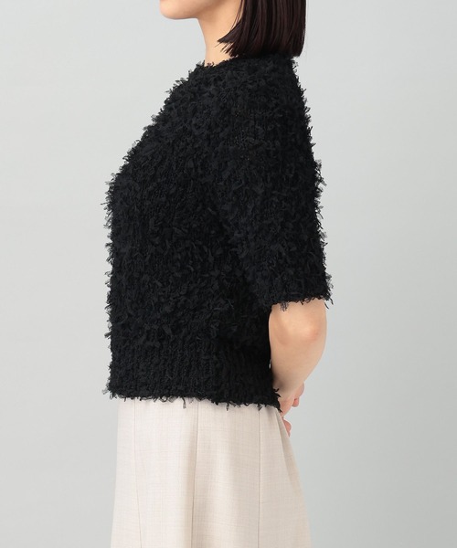 A part by（アパートバイ）の「テープフェザープルオーバー_半袖（ニット/セーター・レディース・ブラック/アイボリー・FREE）」の10枚目の写真