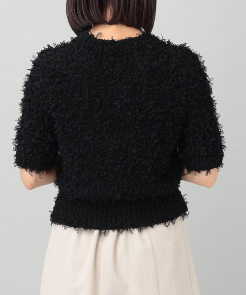 A part by（アパートバイ）の「テープフェザープルオーバー_半袖（ニット/セーター・レディース・ブラック/アイボリー・FREE）」の9枚目の写真