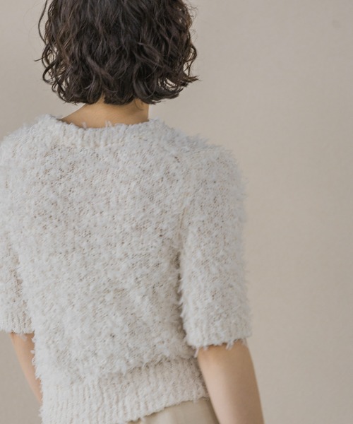 A part by（アパートバイ）の「テープフェザープルオーバー_半袖（ニット/セーター・レディース・ブラック/アイボリー・FREE）」の20枚目の写真