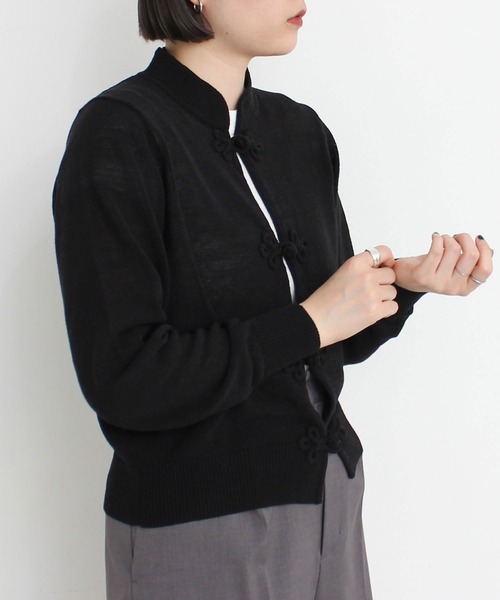 I am I in fact...(アイアムアイインファクト)の「C/Ny 華釦 カーディガン 2024(カーディガン/ボレロ・レディース・ベージュ/ブラック・FREE)」の14枚目の写真