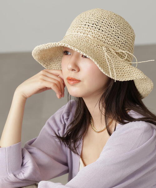 FREE'S MART（フリーズマート）の「雑材ハット（ハット・レディース・ベージュ/ブラウン・ﾌﾘ-）」の6枚目の写真