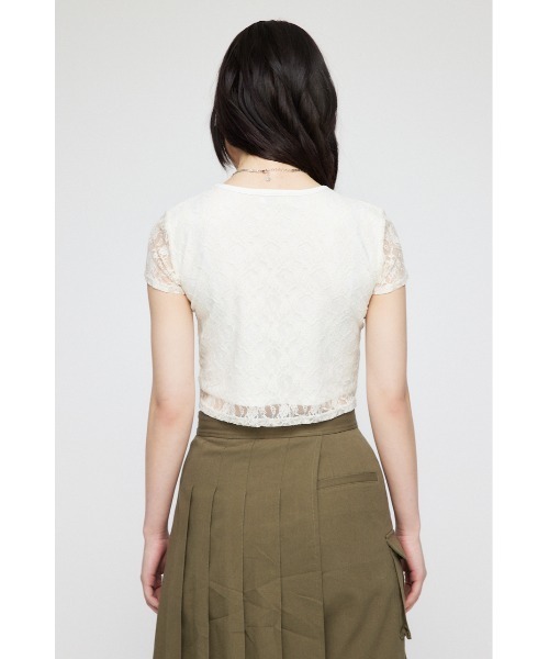 LAGUA GEM(ラグアジェム)の「FLOR LACE Tシャツ(Tシャツ/カットソー・レディース・ホワイト/ブラック/カーキ・FREE)」の6枚目の写真