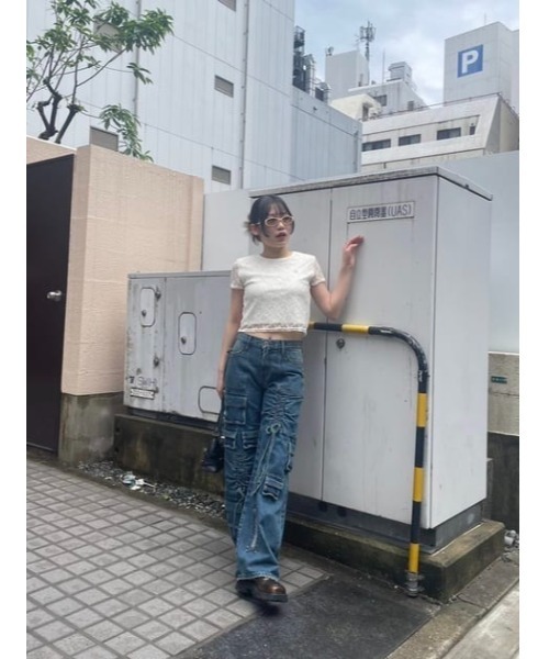 LAGUA GEM(ラグアジェム)の「FLOR LACE Tシャツ(Tシャツ/カットソー・レディース・ホワイト/ブラック/カーキ・FREE)」の10枚目の写真