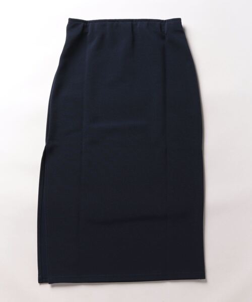 le cercle ADAM ET ROPE'（ルセルクルアダムエロペ）の「【店舗限定】ジャージースリットタイトスカート（スカート・レディース・ベージュ/ネイビー・38）」の3枚目の写真
