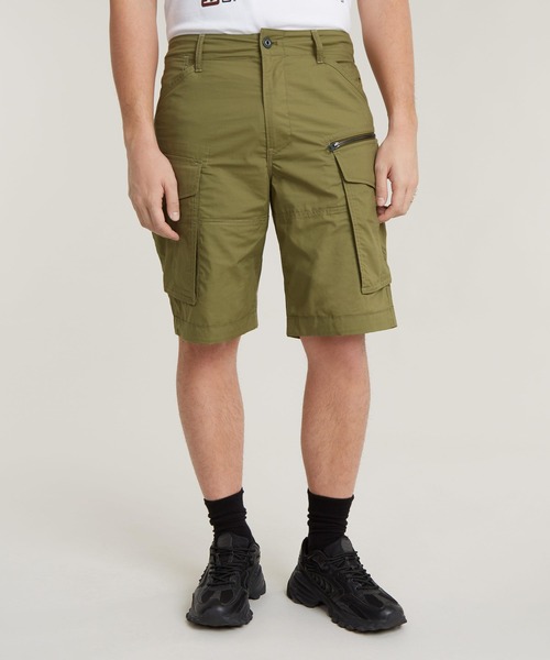 G-STAR(ジースター)の「ROVIC ZIP RELAXED SHORTS/ジップディテールリラックスワイドカーゴショートパンツ(その他パンツ・メンズ・グレー系その他/カーキオリーブ/ベージュ系その他・28inch/30inch/32inch/34inch/33inch/31inch/29inch)」の1枚目の写真