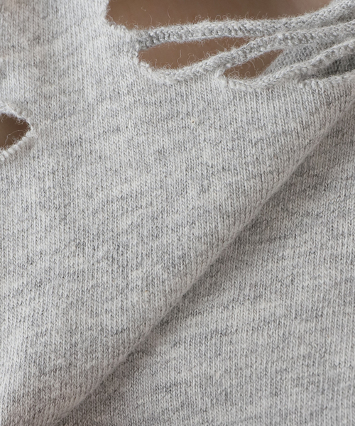 新品タグ付き 24SS フレームワーク エイジング ダメージ Tシャツ 白 forksy.】ダメージ加工ワンポイント刺繍ピグメントロンT forksy