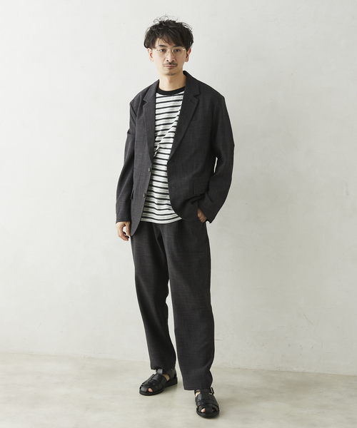 JOURNAL STANDARD relume(ジャーナルスタンダード レリューム)の「TECH CANVAS ジャケット(テーラードジャケット・メンズ・ブラック/オリーブ/アイボリー/クリアブルー・MEDIUM/LARGE)」の9枚目の写真