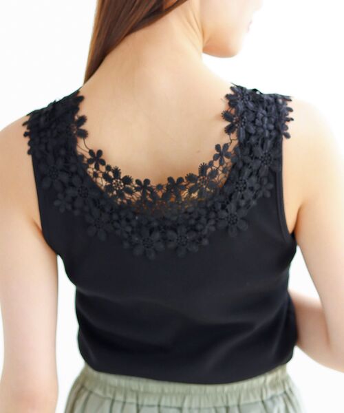 rps（アールピーエス）の「フラワーモチーフレースタンクトップ（タンクトップ・レディース・ブラック/グレイッシュベージュ/オフホワイト・M/L）」の10枚目の写真
