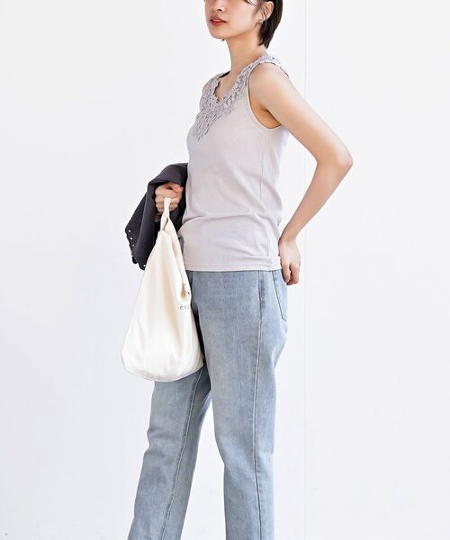 rps（アールピーエス）の「フラワーモチーフレースタンクトップ（タンクトップ・レディース・ブラック/グレイッシュベージュ/オフホワイト・M/L）」の16枚目の写真