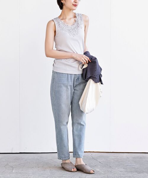 rps（アールピーエス）の「フラワーモチーフレースタンクトップ（タンクトップ・レディース・ブラック/グレイッシュベージュ/オフホワイト・M/L）」の18枚目の写真