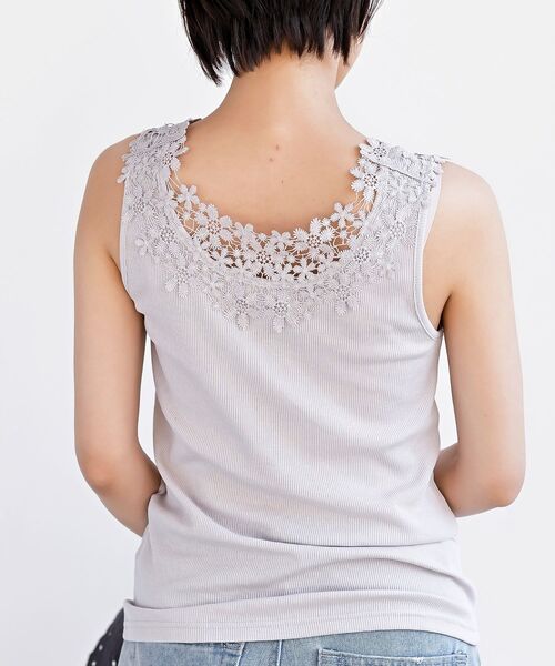 rps（アールピーエス）の「フラワーモチーフレースタンクトップ（タンクトップ・レディース・ブラック/グレイッシュベージュ/オフホワイト・M/L）」の21枚目の写真