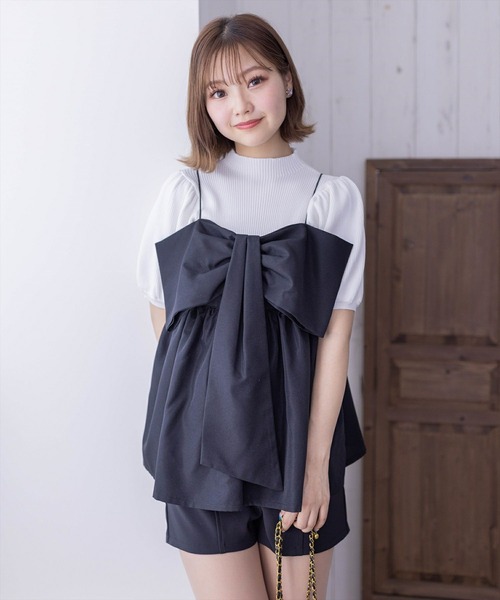 clear（クリア）の「ビッグリボンビスチェ［バレエコア ガーリー 主役級トップス］≪再入荷≫（ベスト・レディース・ブラック/アイボリー/イエロー・F）」の11枚目の写真