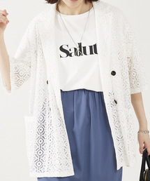 abahouse mavie | レース半袖ジャケット/シアートップス(テーラードジャケット)