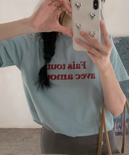 Mela(メラ)の「FADE LOGO TEE(Tシャツ/カットソー・レディース・ブルー/ピンク/ホワイト/アイボリー・FREE)」の7枚目の写真