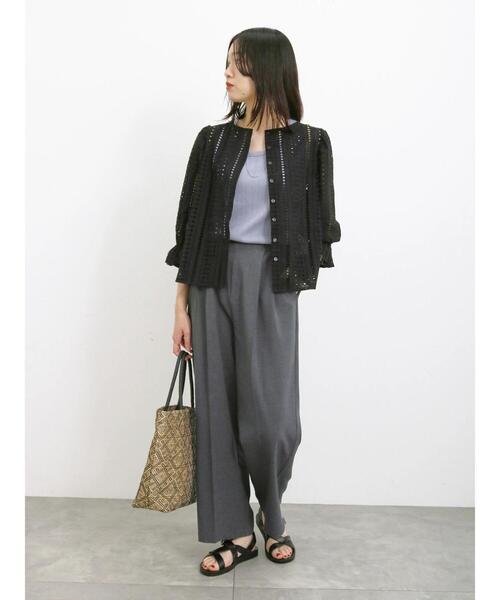 Samansa Mos2 blue（サマンサモスモスブルー）の「前後2wayカットワークレースブラウス（シャツ/ブラウス・レディース・グリーン/オフホワイト/ブラック・F）」の11枚目の写真