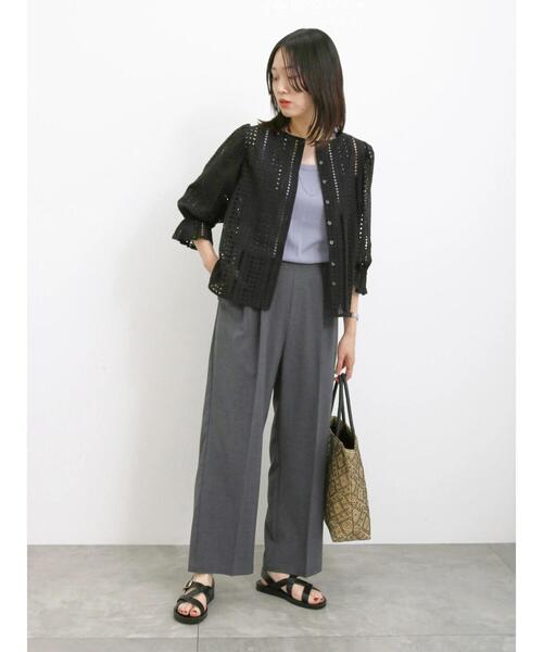 Samansa Mos2 blue（サマンサモスモスブルー）の「前後2wayカットワークレースブラウス（シャツ/ブラウス・レディース・グリーン/オフホワイト/ブラック・F）」の14枚目の写真