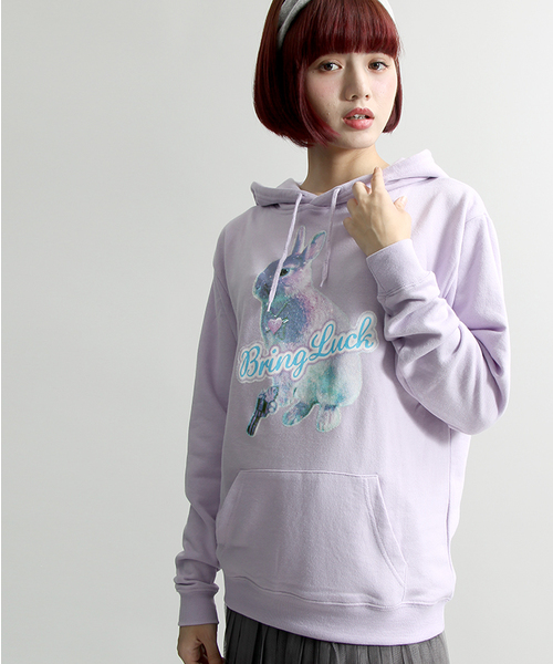 WEGO（ウィゴー）の「WEGO/ANIMALパーカー（パーカー・レディース・ホワイト/ライトパープル・FREE）」の2枚目の写真