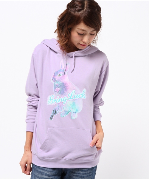 WEGO（ウィゴー）の「WEGO/ANIMALパーカー（パーカー・レディース・ホワイト/ライトパープル・FREE）」の14枚目の写真