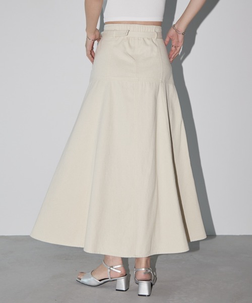 Aunt Marie's（アントマリーズ）の「ベルト付きヨークフレアデニムスカート（デニムスカート・レディース・インディゴブルー/キナリ/ブラック・マルチサイズ）」の8枚目の写真