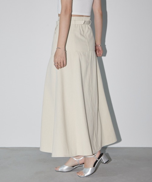 Aunt Marie's（アントマリーズ）の「ベルト付きヨークフレアデニムスカート（デニムスカート・レディース・インディゴブルー/キナリ/ブラック・マルチサイズ）」の10枚目の写真