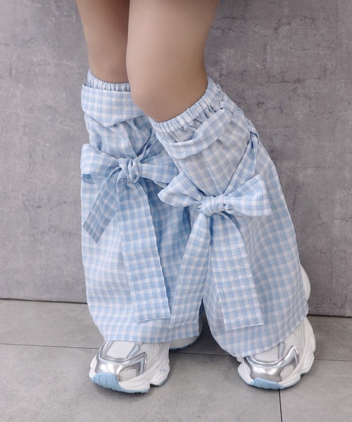 Whinny（ホワイニー）の「Whinny/ハイパーラブラブカビャー♪（レッグウォーマー・レディース・サックスブルー/ブラック/ホワイト/ブラック系その他・FREE）」の4枚目の写真