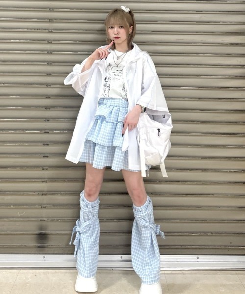 Whinny（ホワイニー）の「Whinny/ハイパーラブラブカビャー♪（レッグウォーマー・レディース・サックスブルー/ブラック/ホワイト/ブラック系その他・FREE）」の16枚目の写真