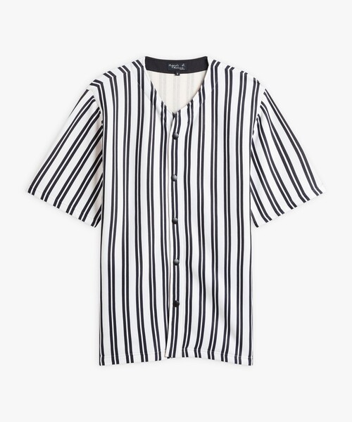 agnes b.(アニエスベー)の「M439 CHEMISE ベースボール シャツ(シャツ/ブラウス・メンズ・ブラック・1/2)」の1枚目の写真