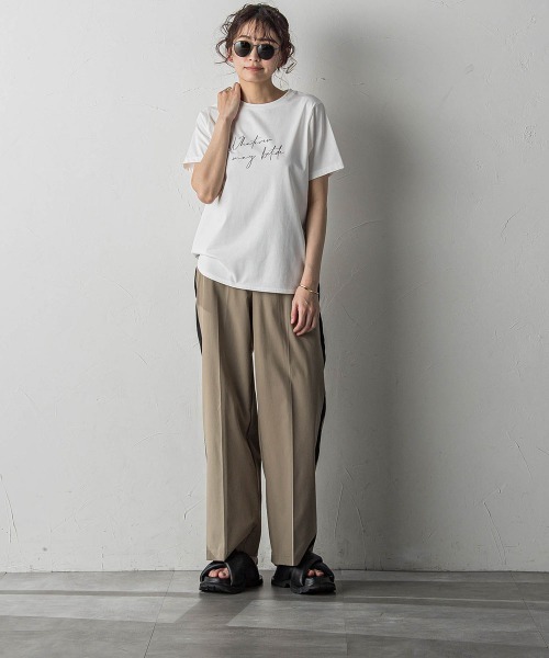 MAYSON GREY（メイソングレイ）の「WATER　REPELLENTサイドラインワイドパンツ≪手洗い可能≫（その他パンツ・レディース・ベージュ/オフホワイト/ブラック・XS/L/M/S）」の16枚目の写真