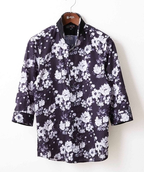 MK MICHEL KLEIN HOMME （エムケーミッシェルクランオム）の「モノトーンフラワーシャツ（シャツ/ブラウス・メンズ・ホワイト/ブラック・48/46/51）」の2枚目の写真
