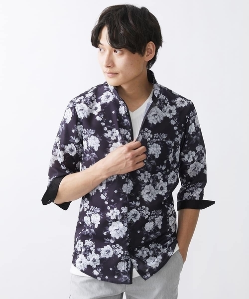 MK MICHEL KLEIN HOMME （エムケーミッシェルクランオム）の「モノトーンフラワーシャツ（シャツ/ブラウス・メンズ・ホワイト/ブラック・48/46/51）」の10枚目の写真