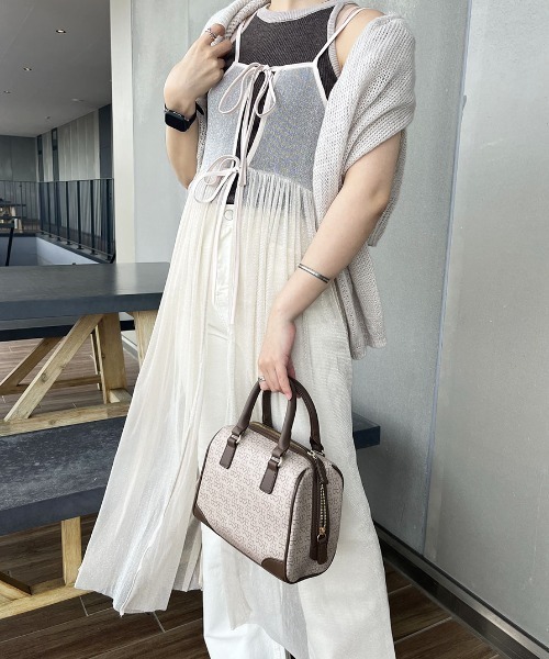 ラメチュールキャミワンピース／lame tulle onepiece ビスチェ 