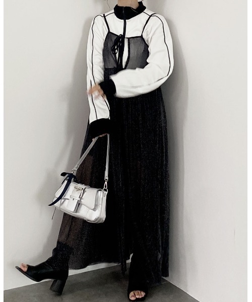 セール】ラメチュールキャミワンピース／lame tulle onepiece ビスチェ  