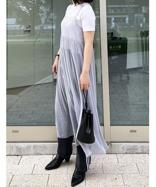 セール】ラメチュールキャミワンピース／lame tulle onepiece ビスチェ  