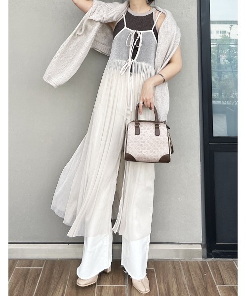 セール】ラメチュールキャミワンピース／lame tulle onepiece ビスチェ  